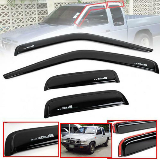 Wind Deflector Weather Guard Visor Black For Nissan Frontier D21 Pickup 1989-97