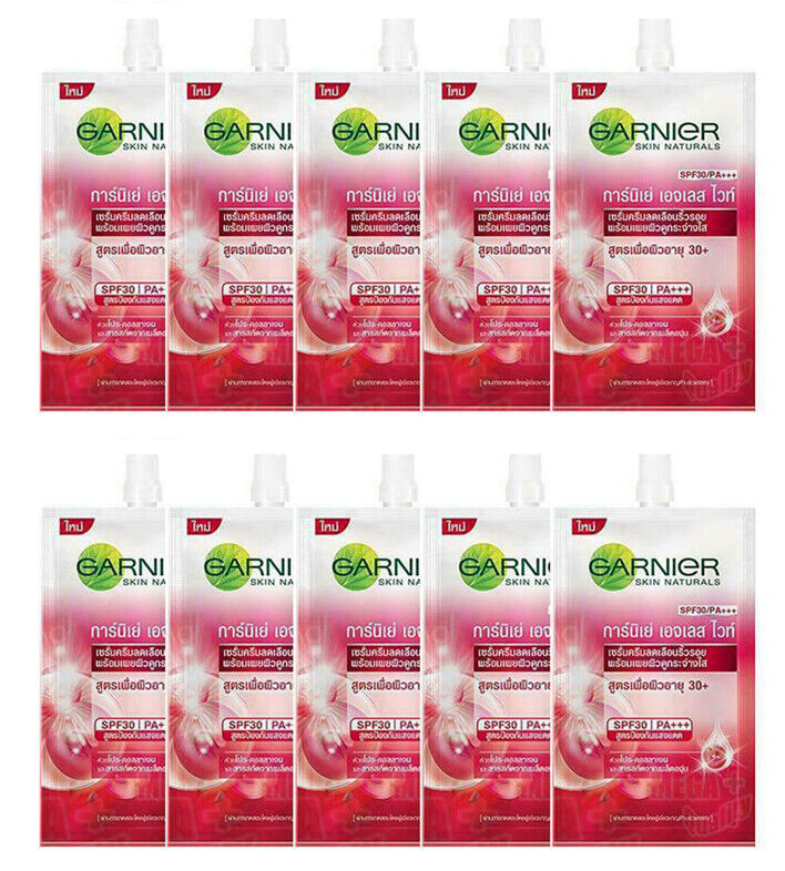 10 x Garnier AGELESS WHITE Anti-Aging Whitening Serum Cream SPF30 PA+++ 7ml