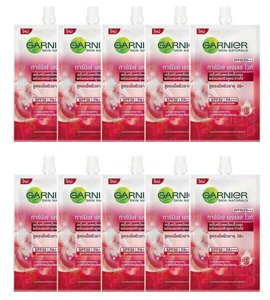 10 x Garnier AGELESS WHITE Anti-Aging Whitening Serum Cream SPF30 PA+++ 7ml