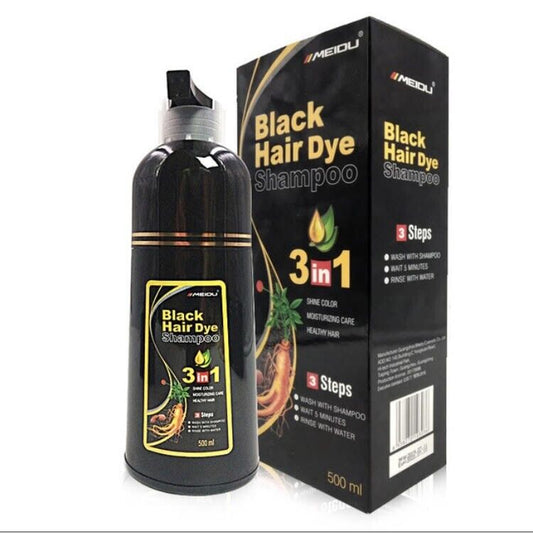 Meidu Dye Hair Color Shampoo Change in 5 Minutes Black Coffee Dark Brown 500 ml