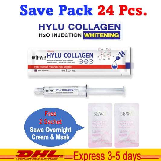 24x HYLU COLLAGEN VITAMIN Serum Radiant Smooth Tightening Pores Reduce Wrinkles