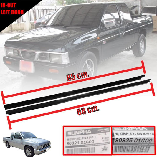 Door Belt Weatherstrip Inner Outer Left LH Fit Nissan D21 1986-1997 Pickup