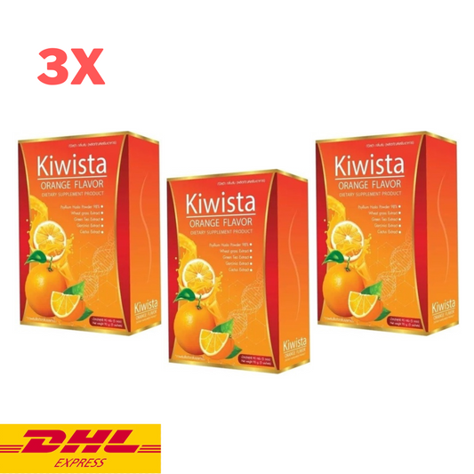 3x Kiwista Orange Fiber Detox Drink Powder Help Excretion Bright Skin Healthy