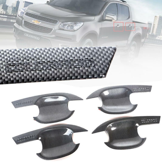 Door Handle Bowl Insert Cover Carbon For Chevrolet Colorado LT Z71 2012-2018