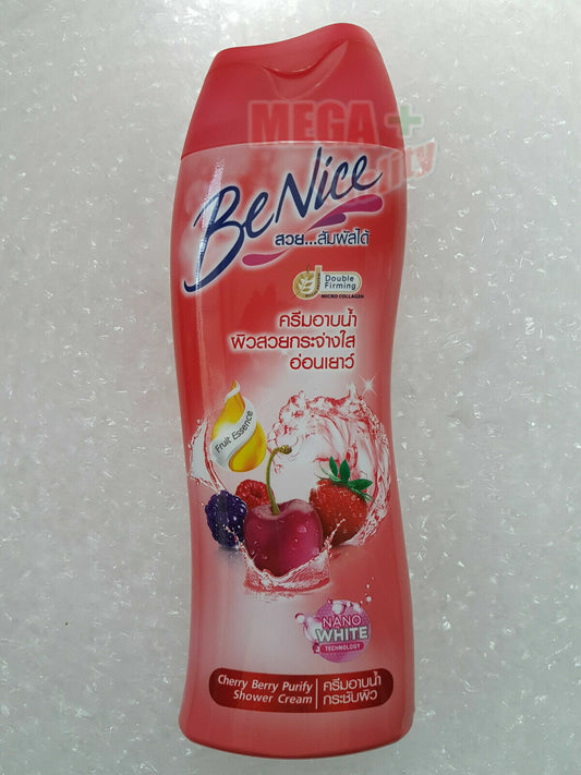 180 ml Benice Double Firming Nano White Shower Cream Cherry Berry Purify