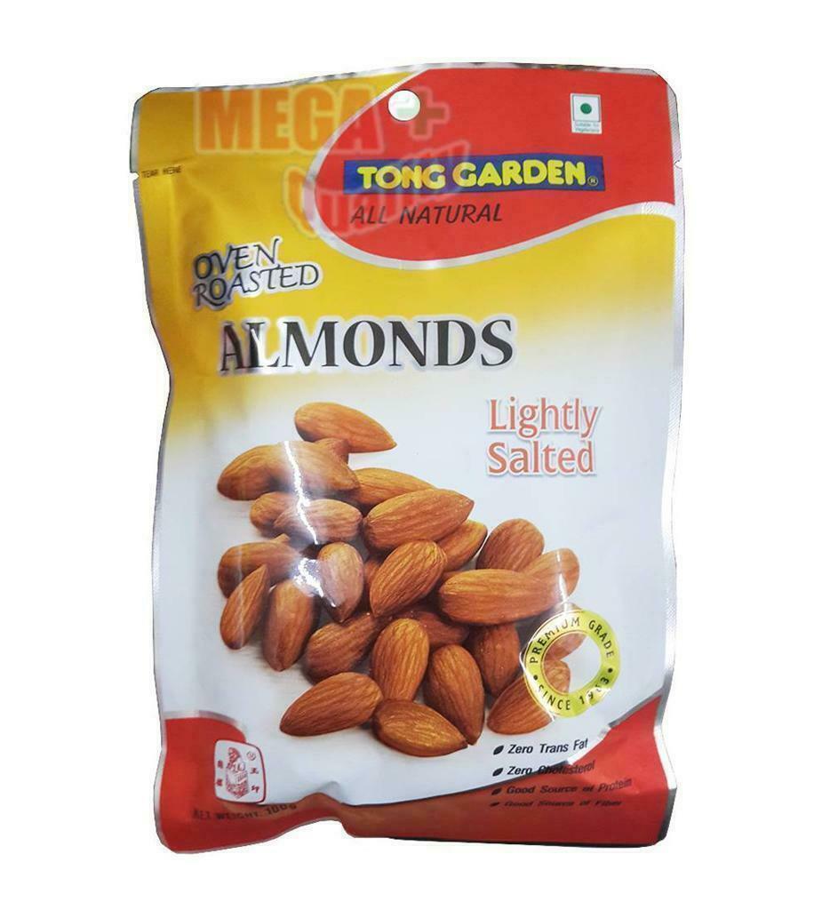 TONG GARDEN ALL NATURAL OVEN ROASTED ALMAONDS Lightly Salted Snacks 100g