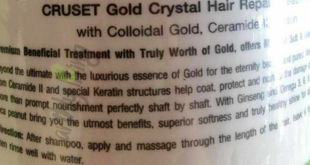 Cruset Gold Crystal Keratin complex Hair Repair Treatment Dry Split Ends 500ml.