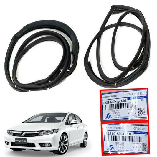 Door Rubber Seal Weatherstrip Front RH LH For Honda Civic FD Sedan 2006-2011