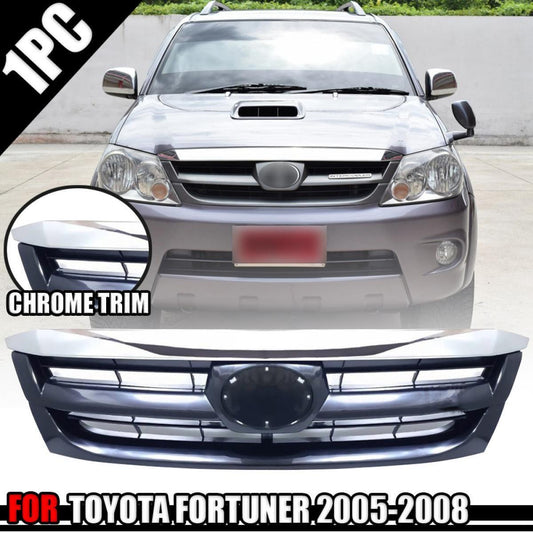 1PC Front Grille Chrome Trim For Toyota Fortuner SUV 2005 - 2008