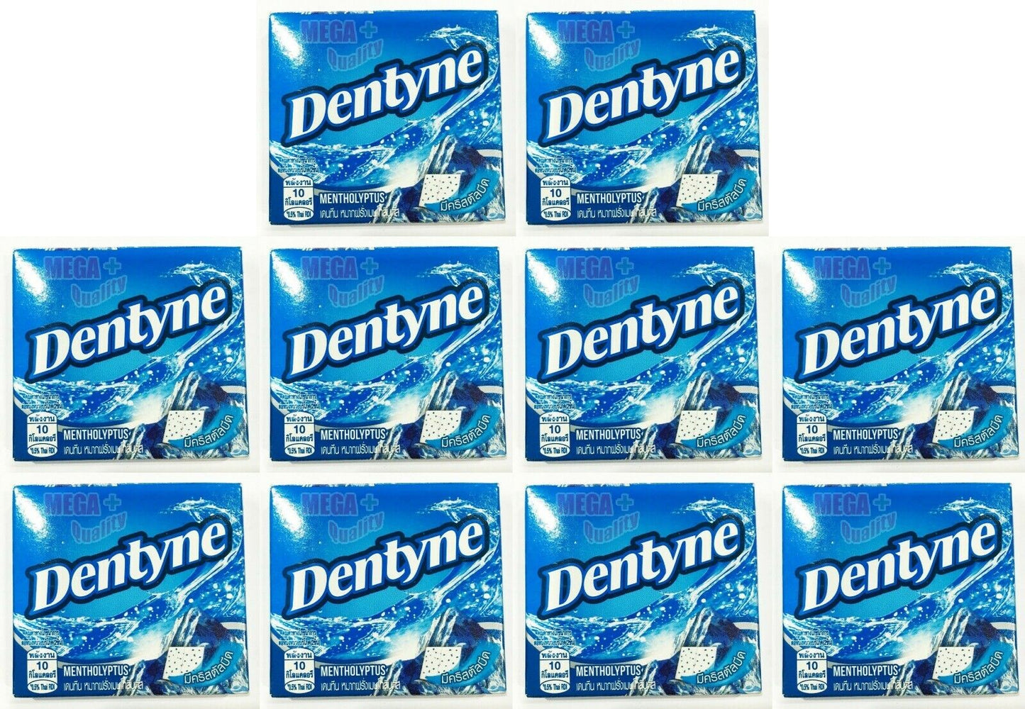 10 x Chewing Gum Dentyne Long Lasting Freshness Crystal Bead Mentholyptus 18 g