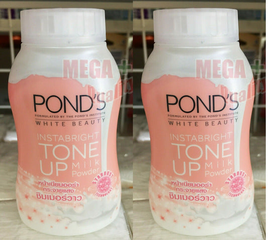 2 x Pond s White Beauty Instabright Tone Up Milk Facial Powder UVA UVB 40 Grams