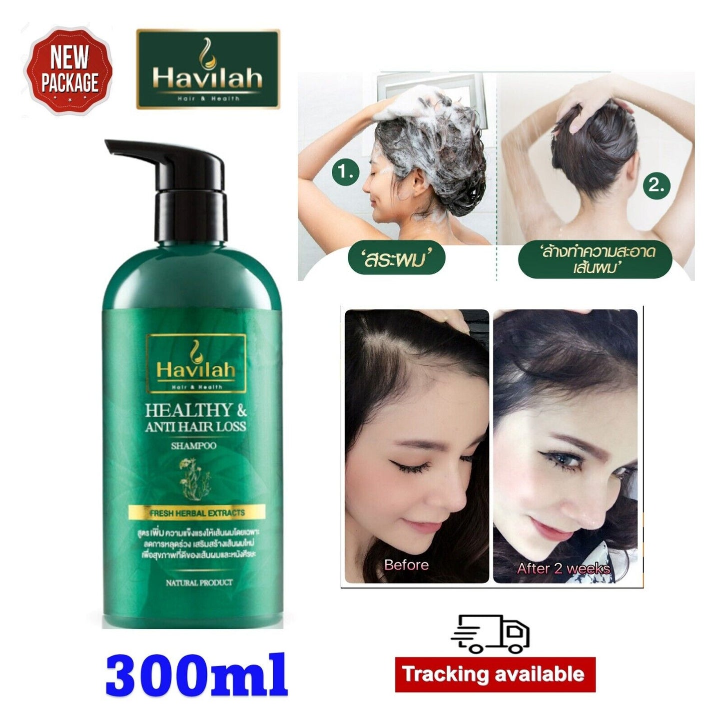 100% Herbal Havilah Shampoo Hair Loss Protection Transplant Accelerate Long Hair