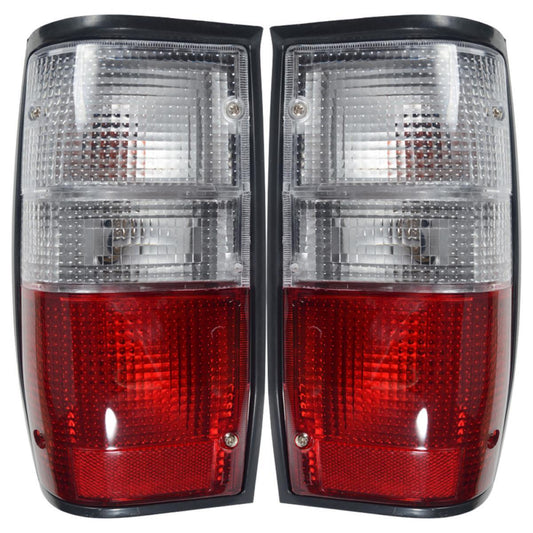 Tail Lamp Clear Red Black Rim Fit Mitsubishi Mighty Max Strada Pickup 1986-1997