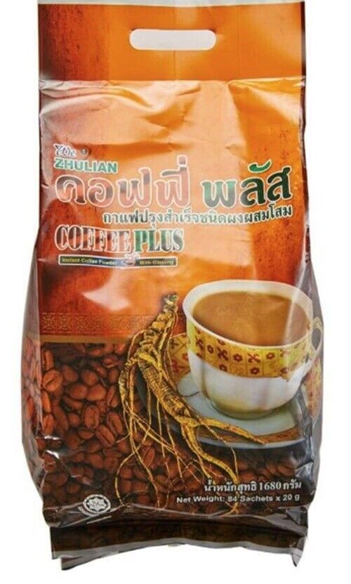 Zhulian Coffee Plus WITH GINSENG HEALTH CARE High Quality Big Size (84 Sachets)