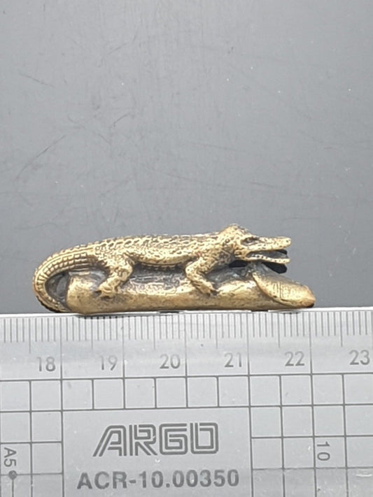 Crocodile MAGIC HOLY THAI AMULET PALADKIK MINIATURE BRASS WEALTH LOVE CHARM LUCK