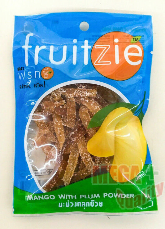 Thai Fruit Fruitzie Mango with Plum Powder Thai Dried Fruit Snack 1.76 oz. 50g.
