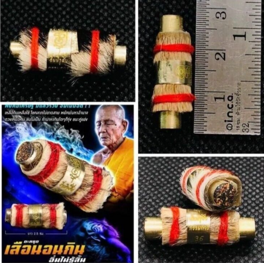 Tiger Takrud sleeps and eats endlessly money wealthTalisman Takrut Thai Amulet
