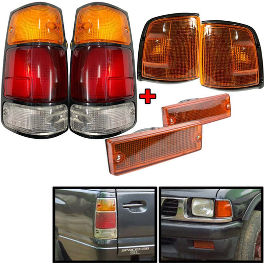 Tail Light Bumper Corner Lamp Black Rim Set For Isuzu TFR TFS Pickup 1987-1997