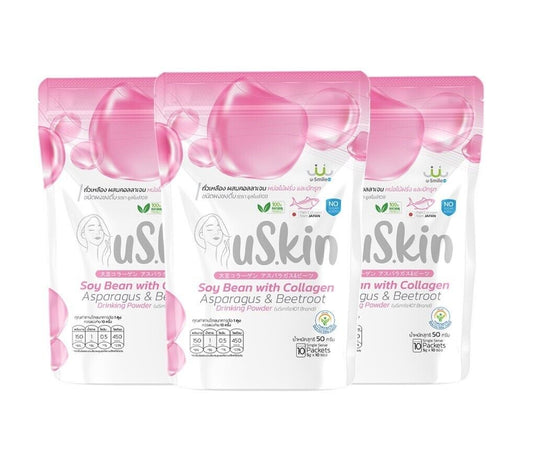 3x Soy Bean with Collagen vegetable powder Instant Drink Nourish Skin Healthy