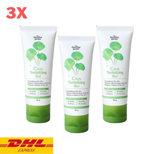 3x The Charming Garden Cica Revitalizing Gel Soothing Brightening Moisturize 50g