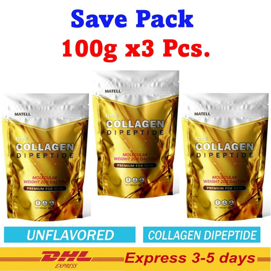 3x100g MATELL Collagen Dipeptide Premium Collagen from Japan Younger Aura Skin