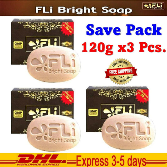 3x 100% Herbal FLI Soap Freckles Dark Spots Radiant Aura Smooth Skin Soft