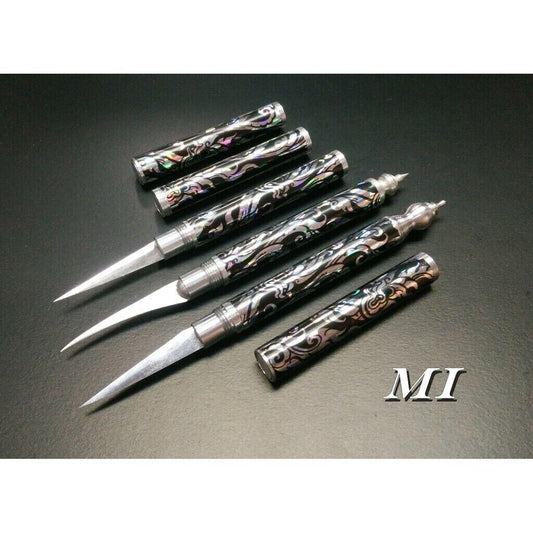 Black Set 3 Fruit Carving Knife Thai Vegetable Art Soap Mukimono Engraving hand