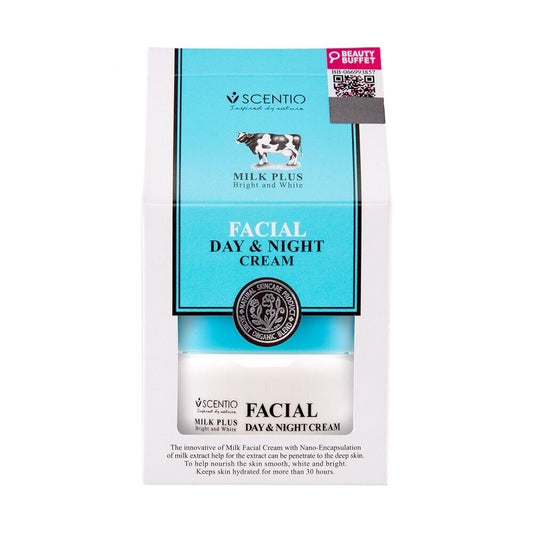 SCENTIO MILK PLUS Facial Day & Night Cream Bright White Skin Beauty Buffet 50 ml