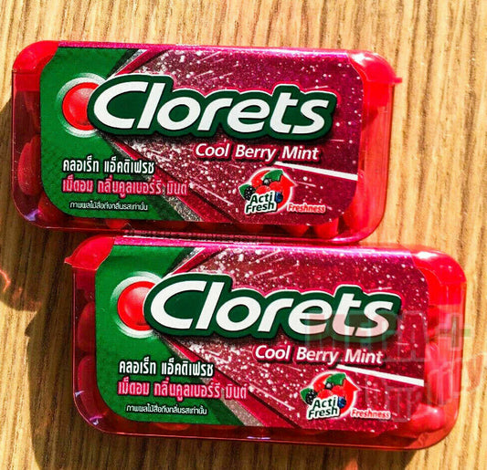2x Clorets Candy Berry Mint Taste Original Refreshing Breath Acti Fresh Kids
