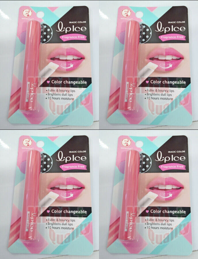 4 x MENTHOLATUM Lip Ice SHEER COLOR Fragrance Free Lip Moisturizer Pink Shade 2g