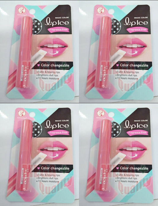 4 x MENTHOLATUM Lip Ice SHEER COLOR Fragrance Free Lip Moisturizer Pink Shade 2g