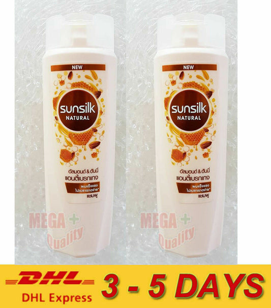 2 x Sunsilk Natural Almond Honey Anti-Breakage Damage Hair Shampoo 120ml Express