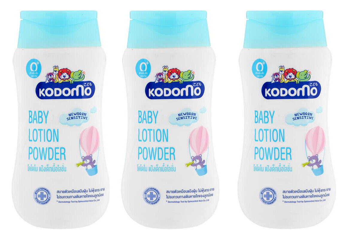 3 x Kodomo Baby Lotion Powder 0+yr Newborn Sensitive Skin Dermatology Test 180ml