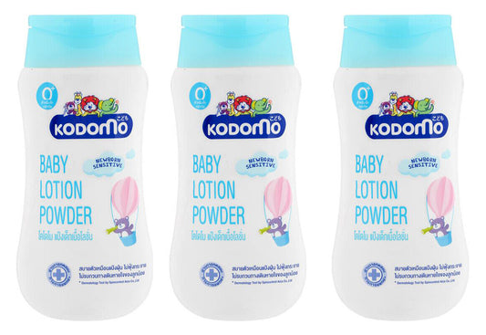 3 x Kodomo Baby Lotion Powder 0+yr Newborn Sensitive Skin Dermatology Test 180ml