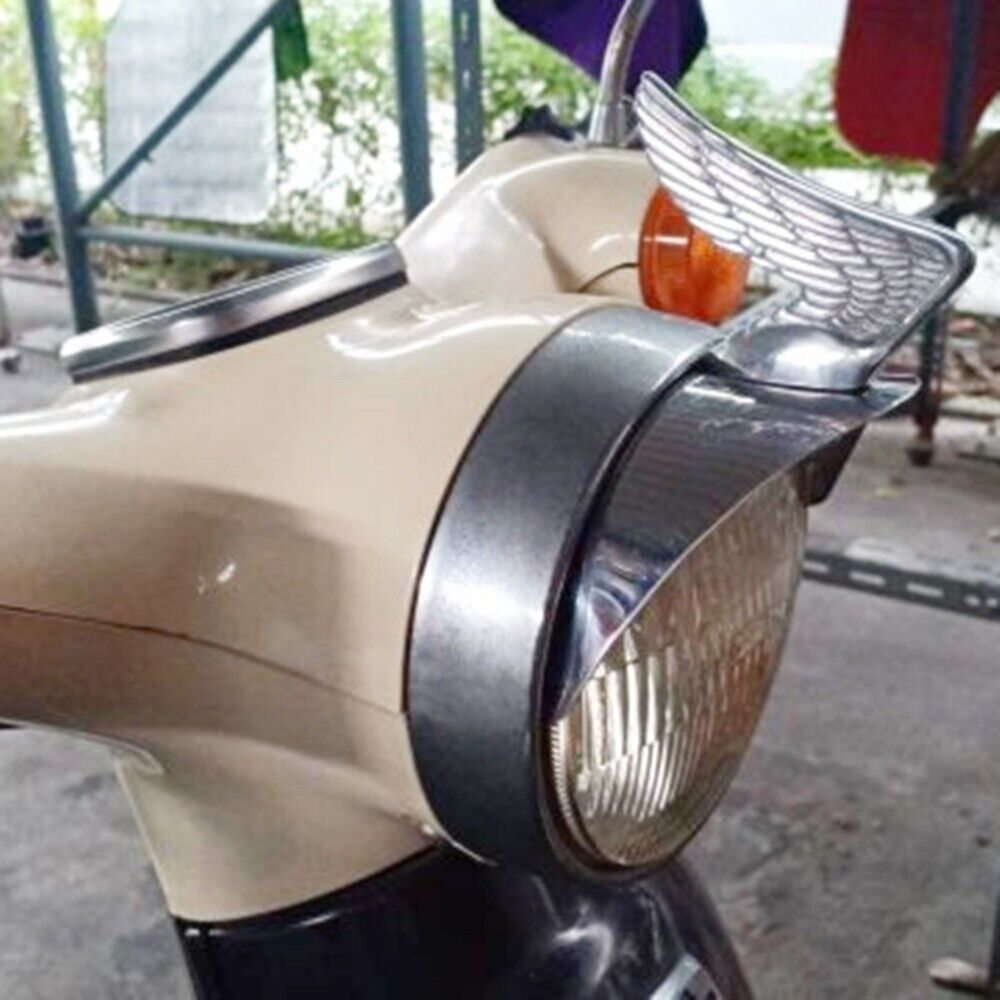 X6 Headlight Chrome Cap Visor Wing For Honda Super Cub C50 C65 C70 C90 Emblem
