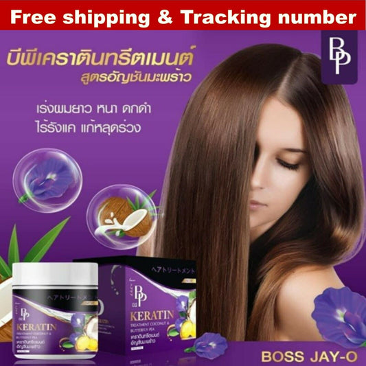 BP Keratin Hair Treatment Coconut & Butterfly Pea Nourish Hair Smooth Soft Sleek