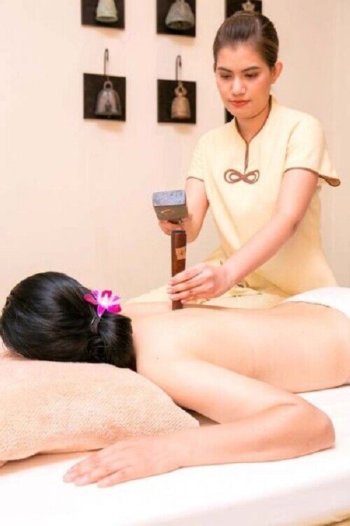 Massage Hammer Stick Tool Relax Therapy Thai Wooden Tok Sen Set