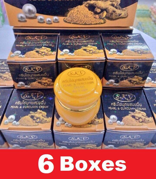 6x Pearl cream mixed Curcumin SKY Cream moisture clear skin restore dull face