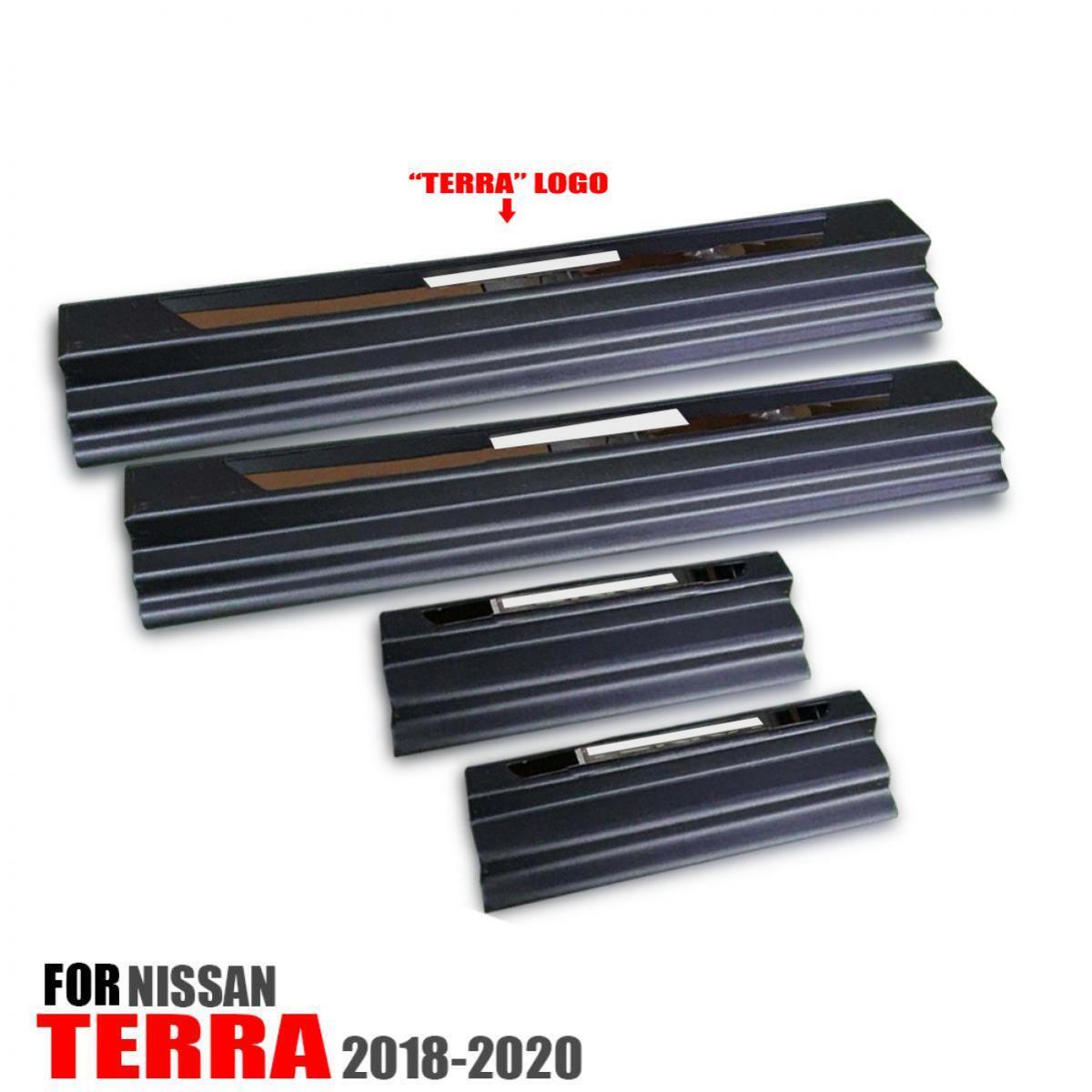For Nissan Terra SUV 2018-2020 Set 4PCs Scuff Plate Door Step Sill Black Chrome