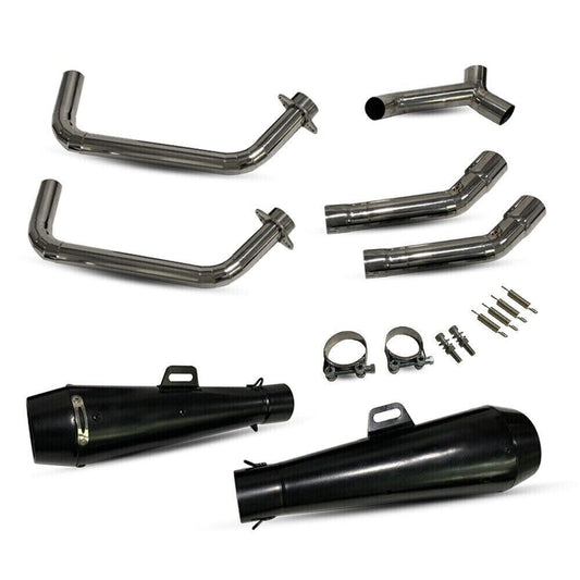 BLACK DOUBLE DUAL EXHAUST PIPE MOUNT MUFFLER HONDA REBEL CMX 250 300 500 2017-22