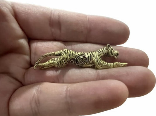 Brass Tiger Run Thai Amulet Pendant Spiritual Talisman Wizardry Fetish Conqueror