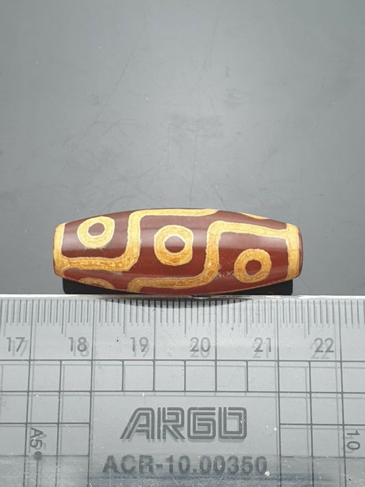 Brown Native Dzi Bead 9 Eye Tibetan Turtle Stripe Power Amulet Agate gzi Beads