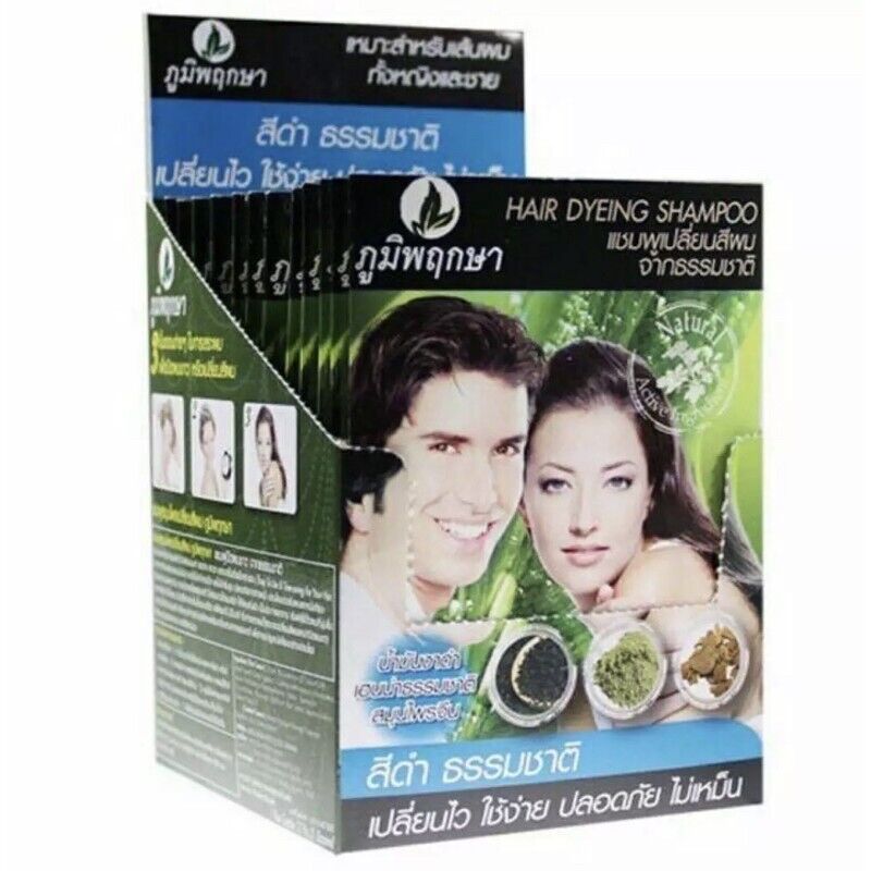 12x Hair Dyeing Herbal Natural Black Hair Care Color Hair Coloring Shampoo
