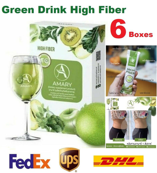 6X AMARY High FIBER Green Drink Detox Weight Management Supplements Fat Burn