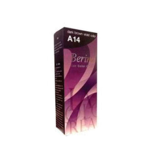 Berina Hair Color Cream A14 Dark Brown Violet 60 ml Hair Dye Permanent Fashion