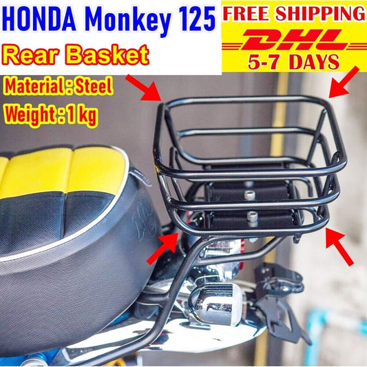 Rear basket For Honda Monkey 125 2018 - 2021 Carry Steel Bike Weight 1 kg