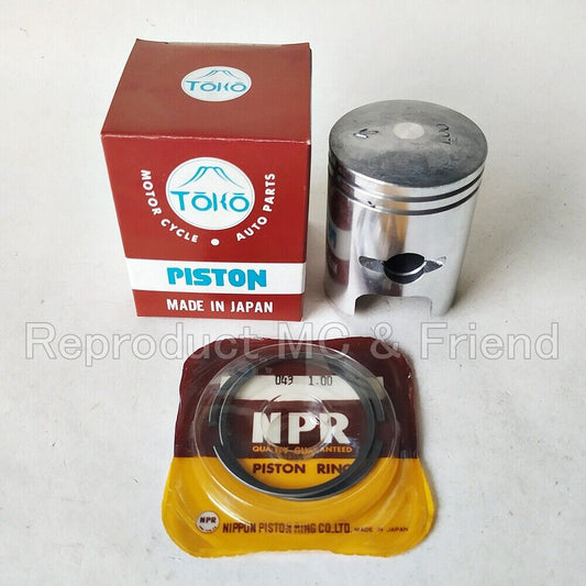 Piston + Rings Set OS 1.00 (Japan) : Fits Kawasaki KD100 KE100 KH100 KM100 KV100