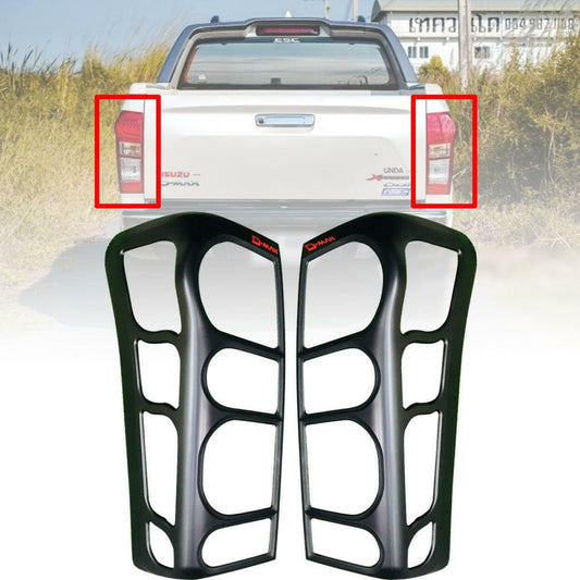 Matte Black Cover Tail Light Lamp Red Logo For Isuzu D-max Dmax Pickup 2012-2018