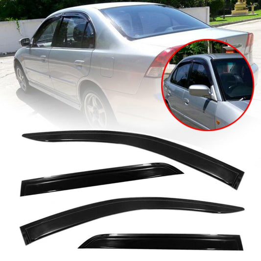 Rain Visor Weather Guard Shield Gloss Black Fit Honda Civic ES Sedan 2001-2005