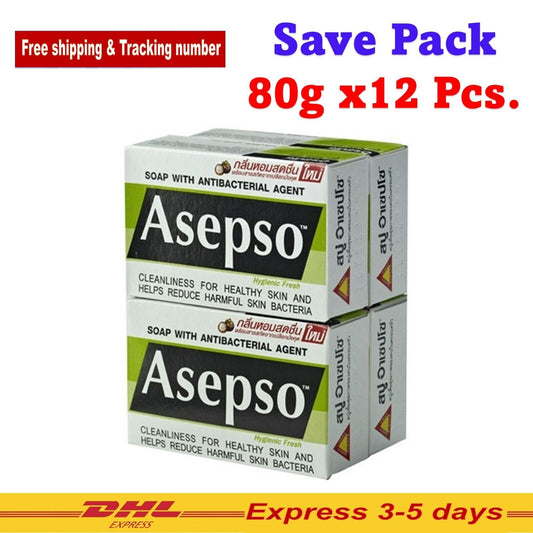 12x80g ASEPSO Hygienic Fresh SOAP BAR with ANTIBACTERIAL Agent